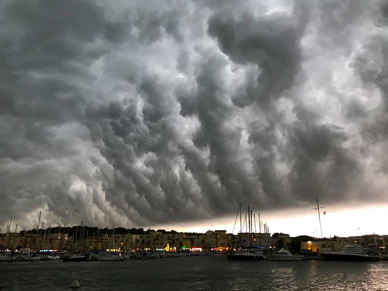 Hafen von Gruissan, Unwetter