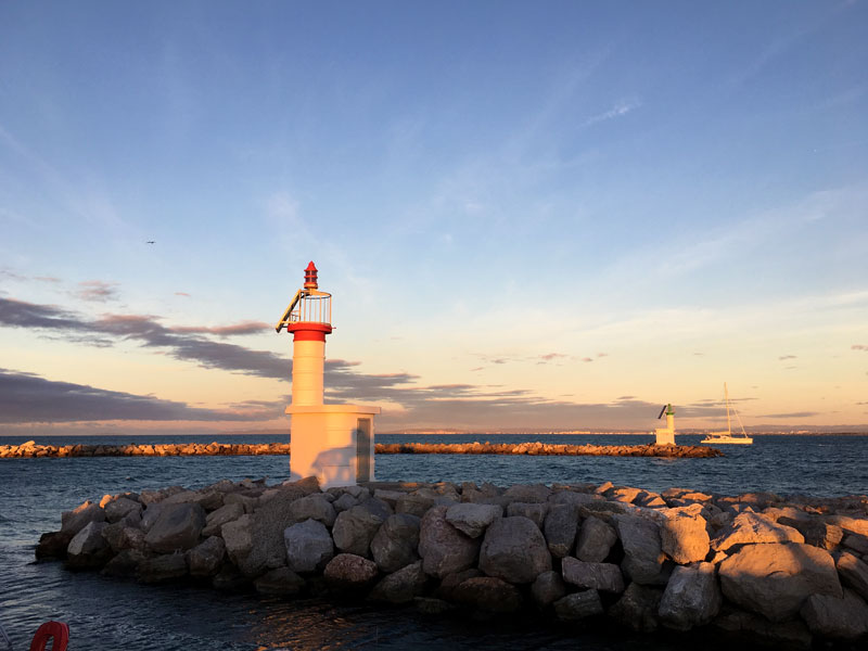 Unser Liegeplatz im Port Camargue bietet einen sehr schönen Ausblick