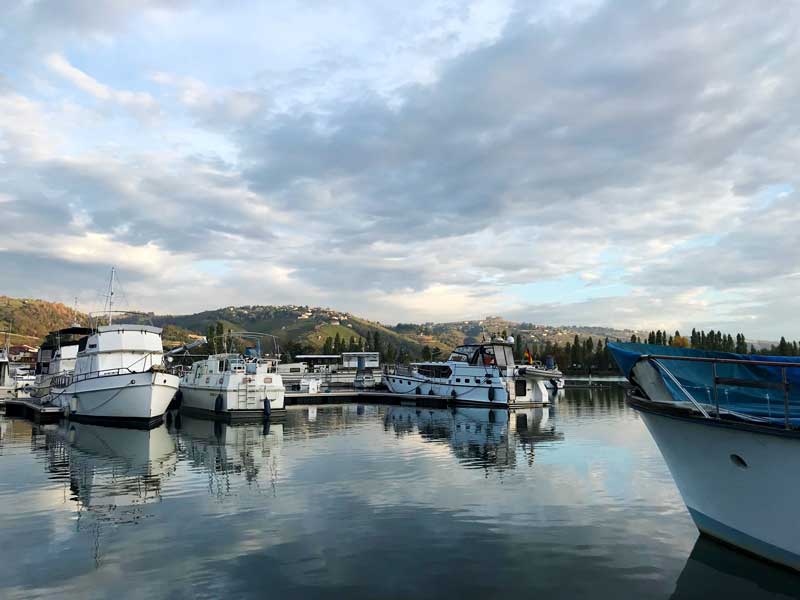 Unser Boot im Hafen von Les Roches-de-Condrieu