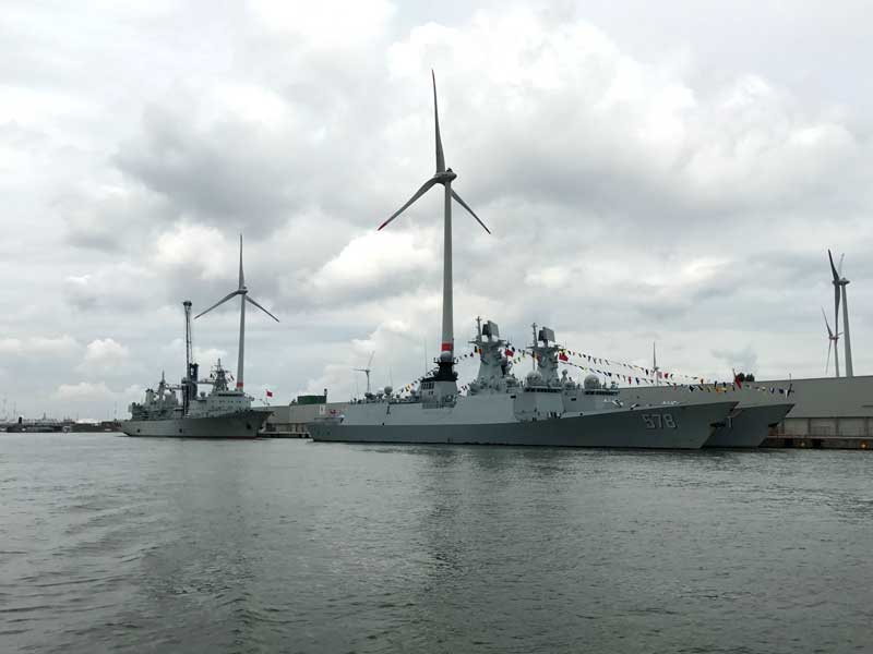 Im Hafen von Antwerpen liegt auch eine Flotte der belgischen Marine