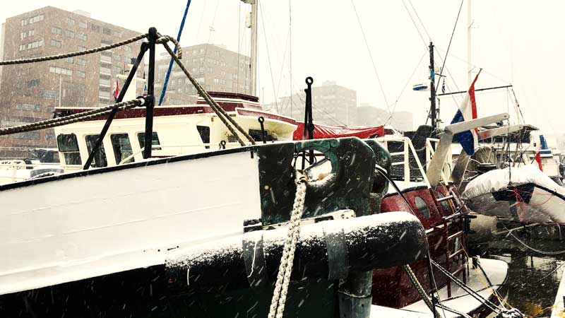 Schnee im Hafen