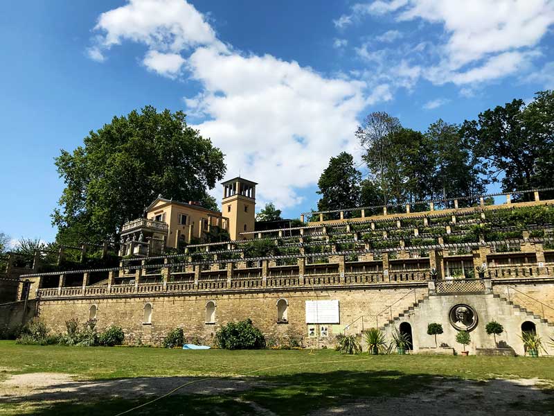 Terrassen des Weinbergs mit Haus beim Schloss Sanssouci von Friedrich dem Großen in Potsdam