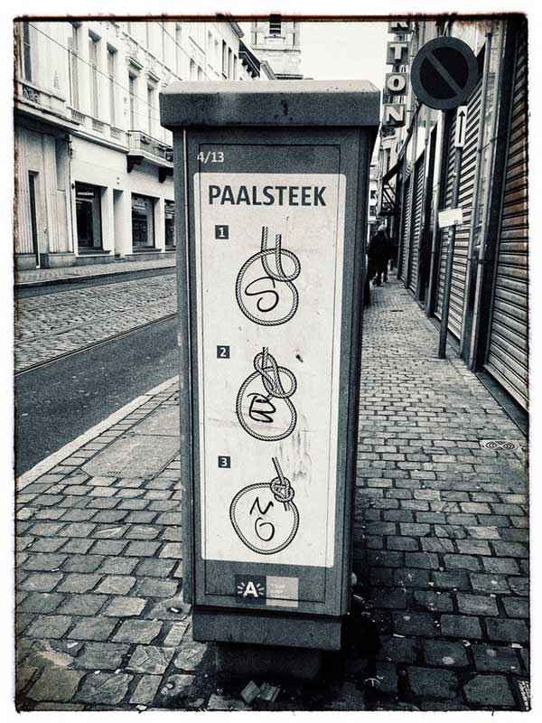 Stromkasten in Antwerpen mit Illustration eines Palsteks